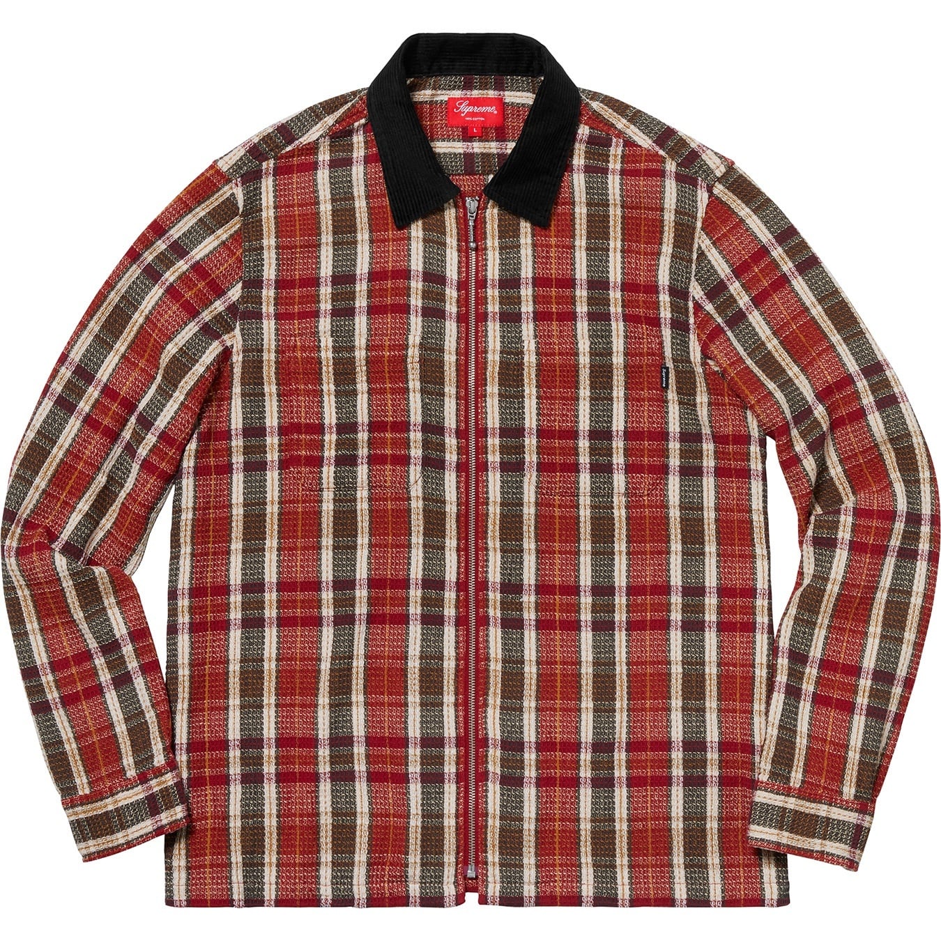 Plaid Thermal Zip Up Shirt view 4